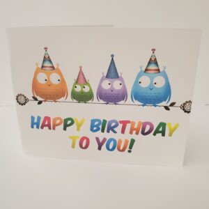 Family of Owls Birthday Card
