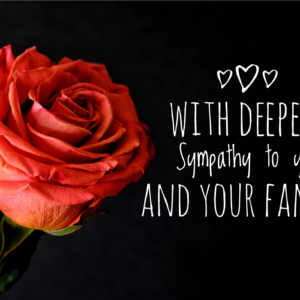 With Deepest Sympathy to You & Your Family Red Rose