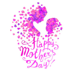 Mother & Child Pink Heart Silhouette Card